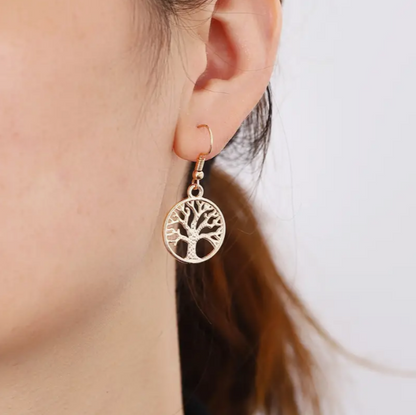 Tree Of Life 21K Gold Earrings