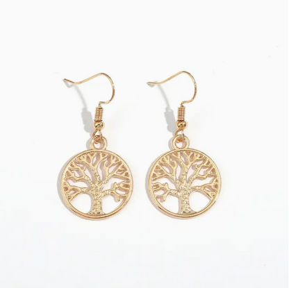Tree Of Life 21K Gold Earrings